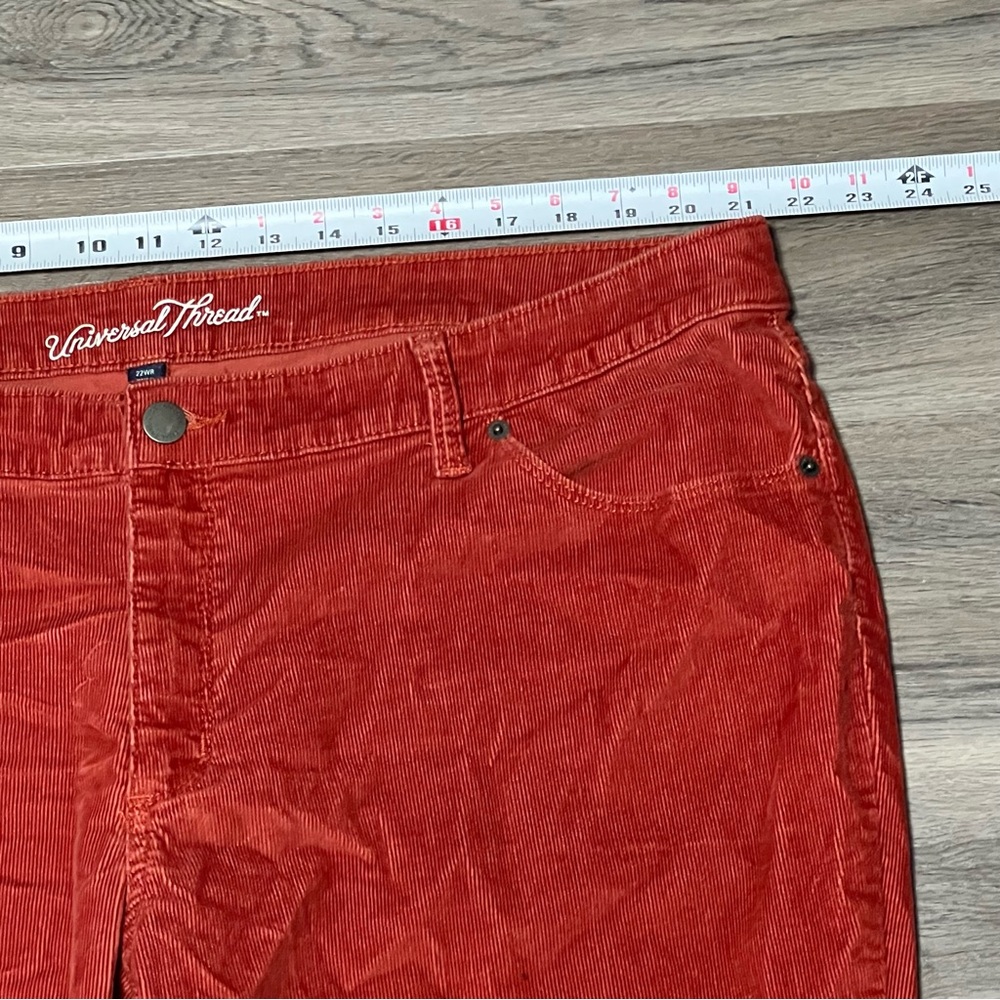Universal Thread 22w Pants Rust Red Corduroy Skin… - image 6